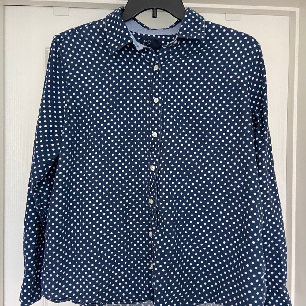 Land’s End polka dot flannel